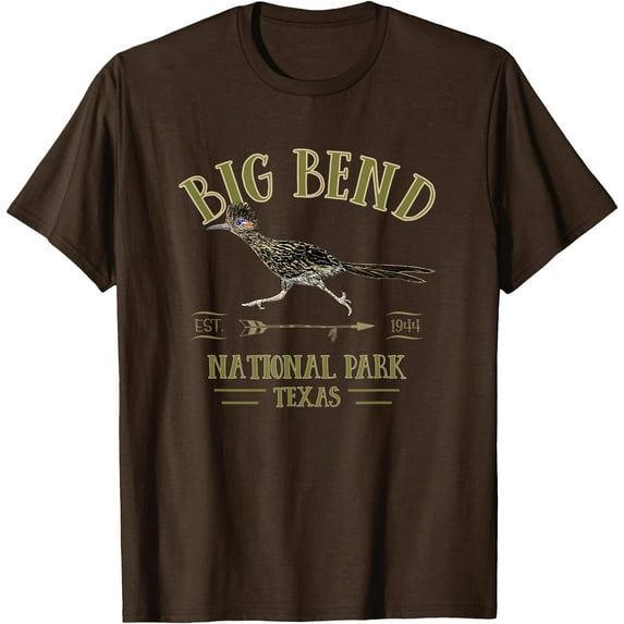 Big Bend National Park Roadrunner NP Texas tourist souvenir Unisex T-Shirt for Men Women Kids Toddler,Dark Chocolate Color,Size 3XL