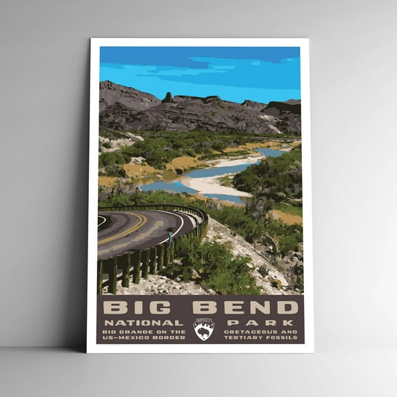 Big Bend National Park Vintage Travel Poster / Postcard WPA Style Retro