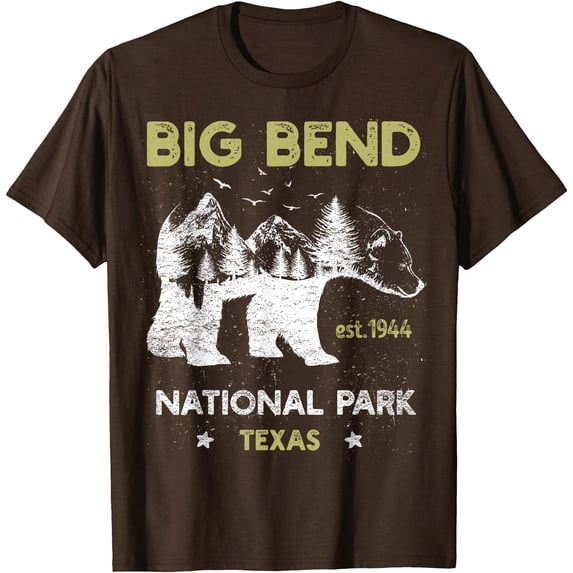 Big Bend Texas US National Park Camping Hiking Vacation Unisex T-Shirt for Men Women Kids Toddler,Dark Chocolate Color,Size 3XL