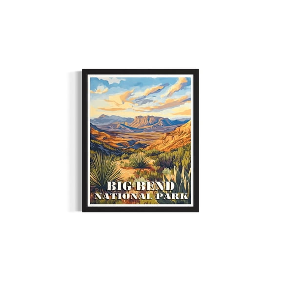 Big Bend Vintage National Park Poster Art poster, Living Room Wall Art Poster, Original Artwork Decor, Unframed Poster Size 8x12