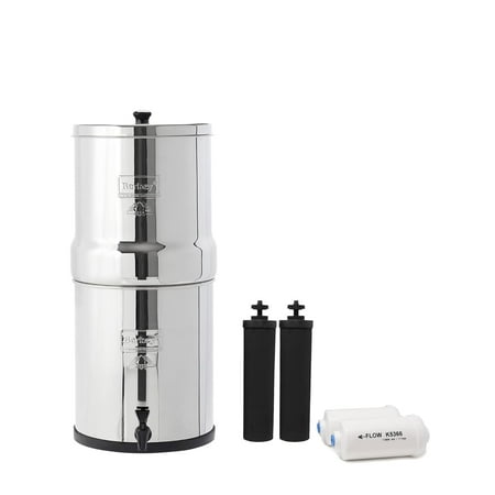 Big Berkey Water Filter System, 2.25-Gallon Stainless Steel Gravity-Fed Countertop Water Filter with 2 Black Berkey BB9-2 & 2 PF-2 Filters price history and forecast - Berkey 19"