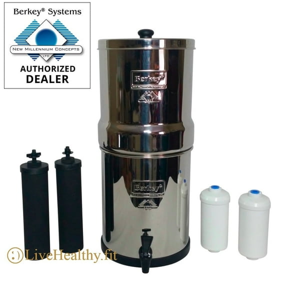 Big Berkey 19" : 2.25 Gallon - Variation 2: Black Berkey Elements and Fluoride Filters