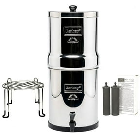 Big Berkey® Gravity-Fed Water Filter with 2 Black Berkey® Purification Elements and Rubberized Non-Skid Feet Wire Stand Accessory