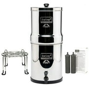 Big Berkey® Gravity-Fed Water Filter with 2 Black Berkey® Purification Elements and Rubberized Non-Skid Feet Wire Stand Accessory