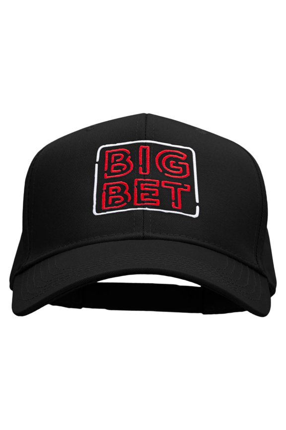 Big Bet Embroidered Six Panels Pro Style Cap - Black OSFM