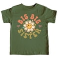 thumbnail image 1 of Big Big Sister Groovy Daisy Shirt for New Baby Pregnancy Reveal Outfit for Baby and Toddler Youth Girls Military Green Shirt 18 Months, 1 of 6