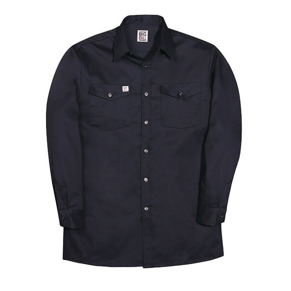 Big Bill 100 100% Cotton Long-Sleeve Industrial Work Shirt-Navy-Tall-XL