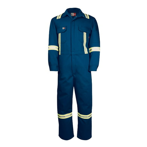 Big Bill 1625US7 Deluxe Coverall with Reflective Material Westex Ultrasoft-Blue-Regular-46"