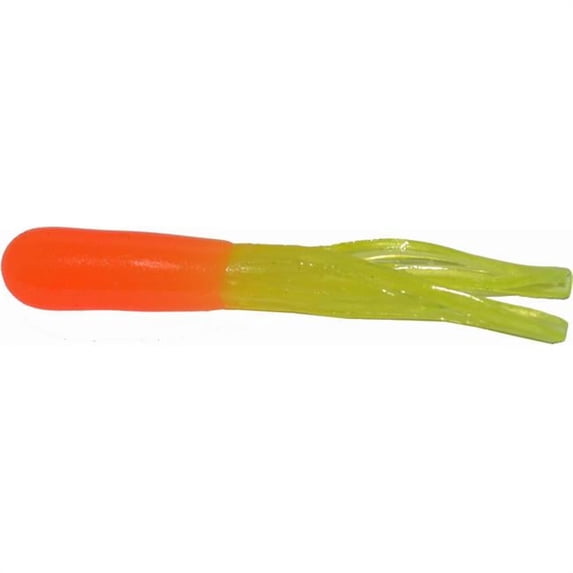 Big Bite Baits 1.5 in. Crappie Tube, Orange & Chartreuse - 10 Per Bag