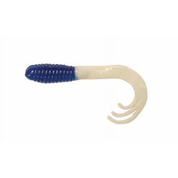 Big Bite Baits 2 inch Triple Tip Grub 10 pack (Blue White Tip)