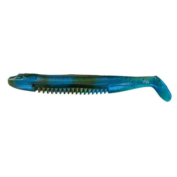 Big Bite Baits 5-Inch Cane Thumper Lures-Green Pumpkin Blue Swirl-Pack of 7