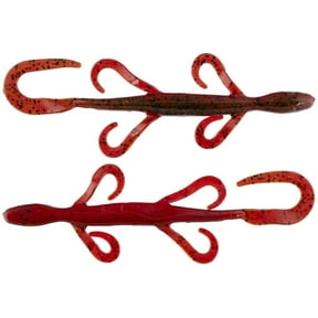 Big Bite Baits 6 inch Pro Lizard Soft Plastic (Green Pumpkin/Texas Red)