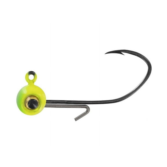 Big Bite Baits BBJ Elite 1/8oz Round Ball Jighead Lime/Chartreuse