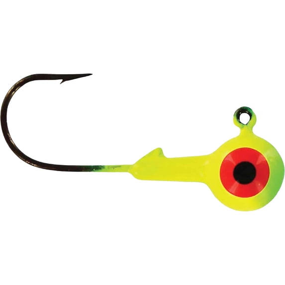 Big Bite Baits BBJ Round 1/32oz Round Ball Jighead Lime/Chartreuse