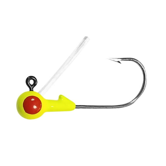 Big Bite Baits Big Bite Weedless Jig 1/32oz Round Ball Jighead Chartreuse
