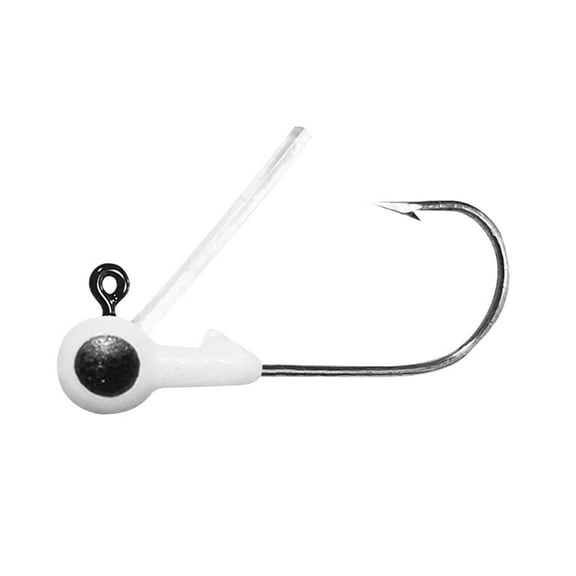 Big Bite Baits Big Bite Weedless Jig 1/32oz Round Ball Jighead White