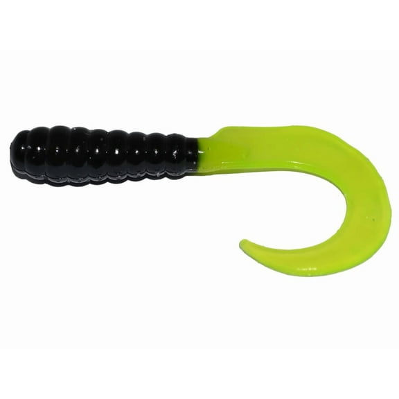 Big Bite Baits Curl Tail Grub Black/Chart