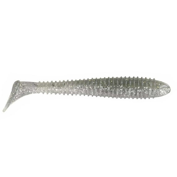 Big Bite Baits Pro Swimmer Paddle Tail Swimbait (Smoky Gold/Clear Silver, 3.3 inch)