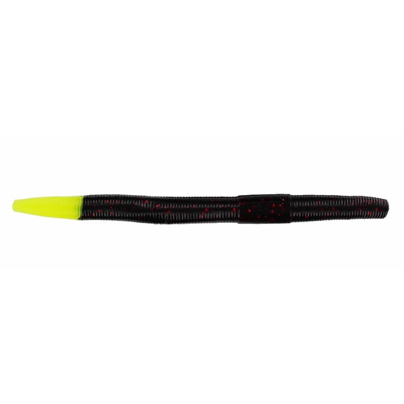 Big Bite Baits Trick Stick Soft Plastic Stickbait (Black Neon Chartreuse Tip, 5 inch)