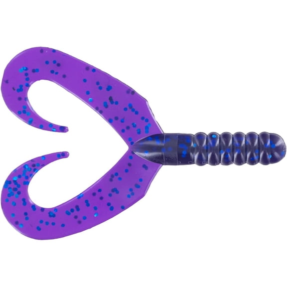 Big Bite Baits Twin Tail Grub 2 Electric Grape