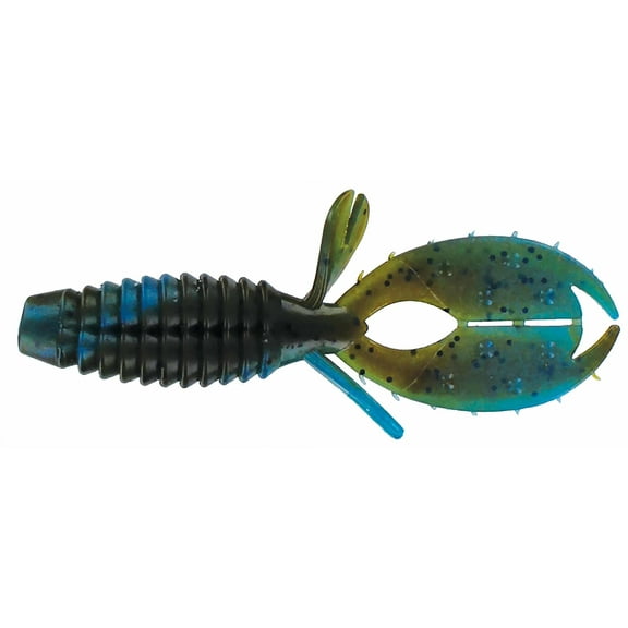 Big Bite Baits YoMama Soft Plastic Creature Bait (Green Pumpkin/Blue Swirl, 4 inch)