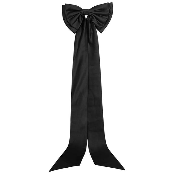 Big Black Satin For Dress Large Detachable Train Bows For Wedding Dress Waist Sash Belt Bride Bowknot Formal Wedding Accessories Capes Bows Prom Dress Costume for Women 15.7x67 Inch DIY
