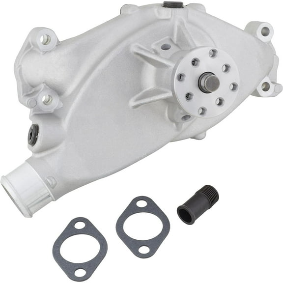Big Block Chevy Short Aluminum Water Pump: T6 Aluminum, CNC Machined Impeller, 35% More Flow, Lightweight, Leak-Proof Seal, 3/4" Bearing, Fits 1-3/4" & 2-1/8" Fan Hub Patterns