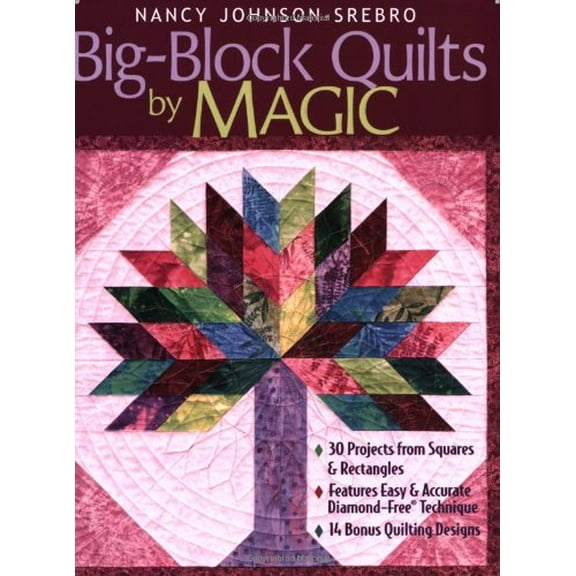 Pre-Owned Big-Block Quilts by Magic: 30 Projects from Squares & Rectangles Features Easy & Accurate Diamond-Free(r) Technique 14 Bonus Quilting Designs (Paperback) 1571203087 9781571203083