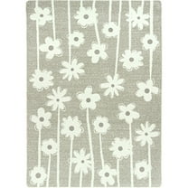 Big Blooms 7'8" x 10'9" area rug in color Linen