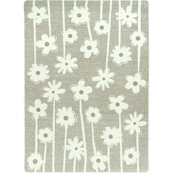 Big Blooms 7'8" x 10'9" area rug in color Linen