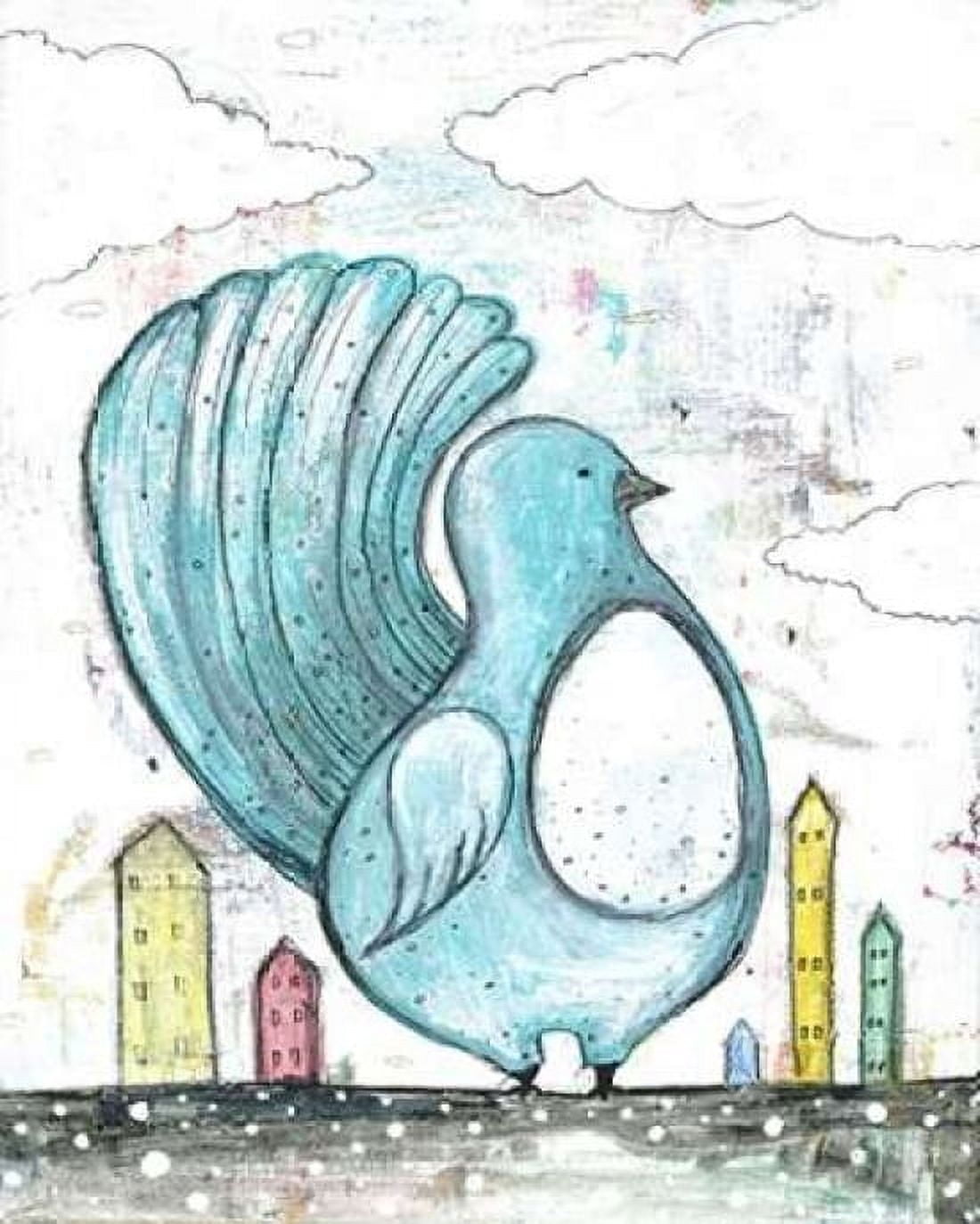 Big Blue Bird Canvas Art - Sarah Ogren (24 x 30)