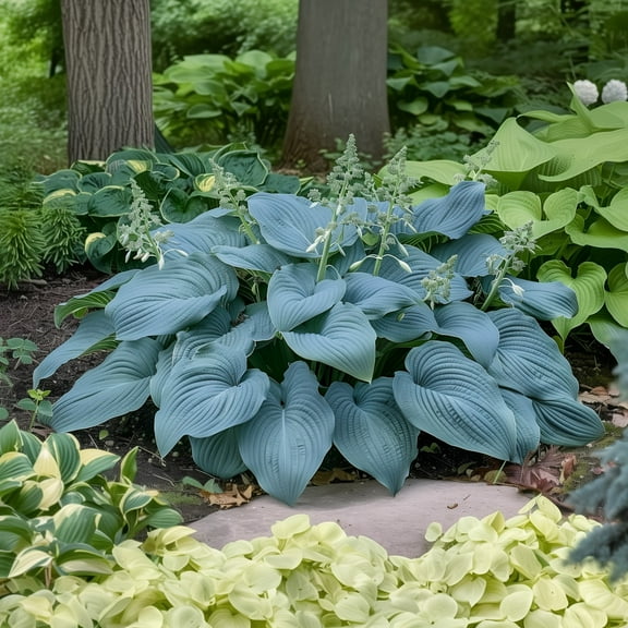 Big Blue Bressingham Hosta - 3 Bare Roots - Hardy and Shade Tolerant Garden Perennial Plants Great for Any Landscape