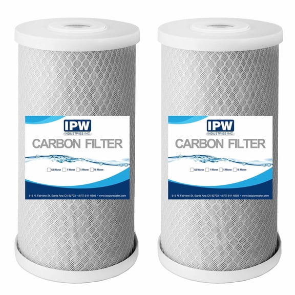Big Blue CTO Carbon Block Water Filters 4.5" x 10" Whole House Cartridges WELL-MATCHED with CBC Series, WFHDC8001, EP and EPM Series (2 Pack) by IPW Industries Inc.