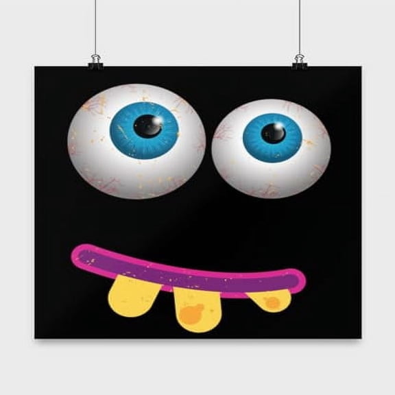 Big Blue Eyes Art - Halloween Decor - 13x13 Poster Print - Wall Art