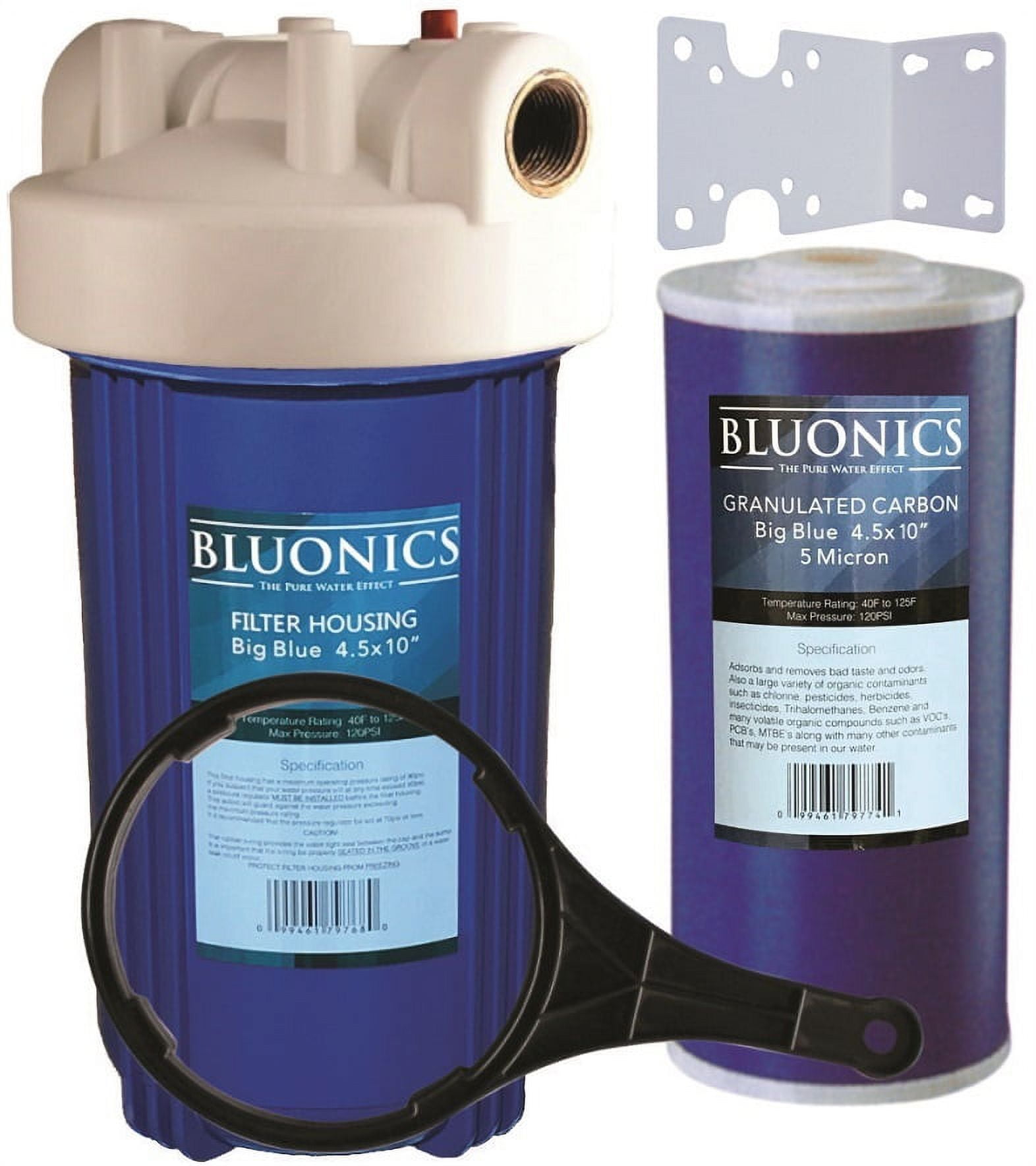 Big Blue GAC Carbon Water Filter System Whole House Purifier With 4.5 x 10 Cartridge Included