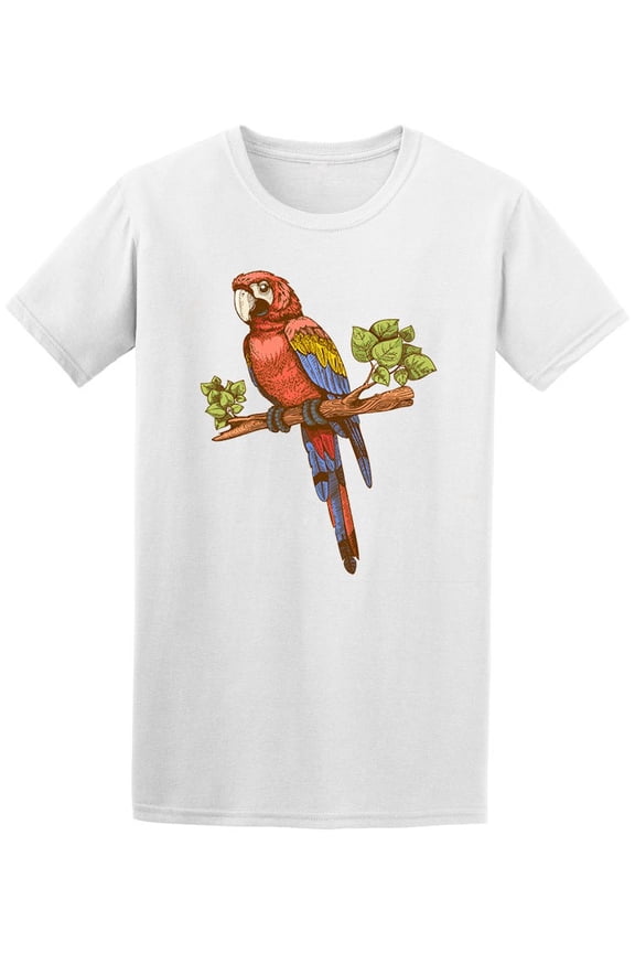 Big Blue Parrot T-Shirt Men -Image by Shutterstock, Male Large