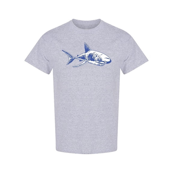Big Blue Shark Design T-Shirt Men -Image by Shutterstock, Male Small