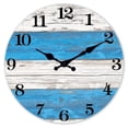 thumbnail image 1 of Big Blue Wall Clocks Battery Operated 16 inch Silent Beach Themed Wooden Clock Decorative for Kitchen Living Room Office Bedroom, 1 of 7
