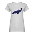 thumbnail image 1 of Big Blue Whale Design Shaped T-Shirt Women -Image by Shutterstock, Female Large, 1 of 2