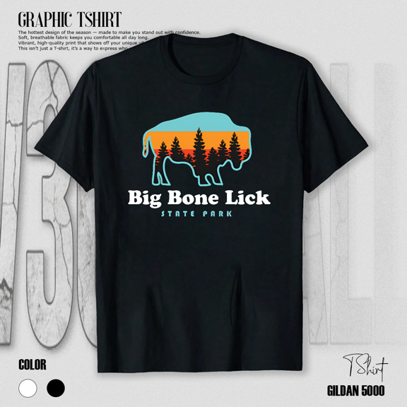 Big Bone Lick Park Bison Fossils Themed History Graphic Unisex T-Shirt V12427, up to Size 5XL