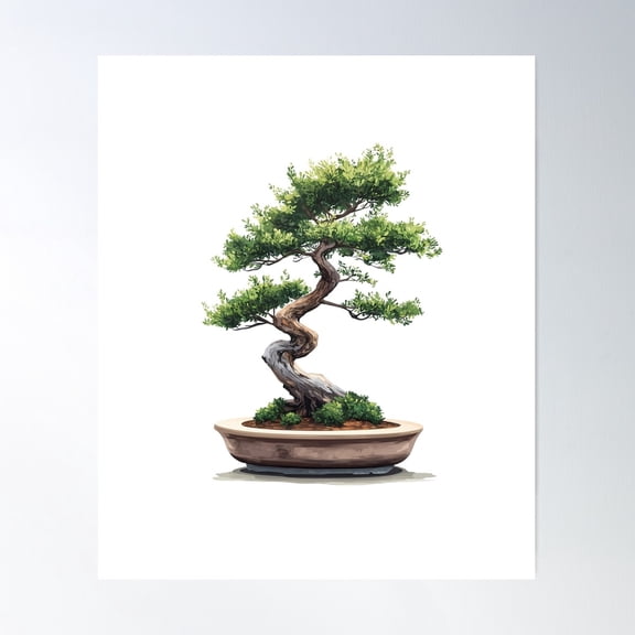 Big Bonsai Zen Ensō Circle & Kanji Art Poster Wall Art, Modern Wall Decor For Living Room Bedroom, 8x12 UNFRAMED