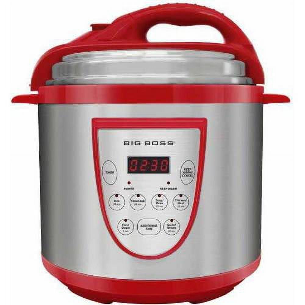 Big Boss 9623 Fully Automatic Pressure Cooker Red 6.3 Quart