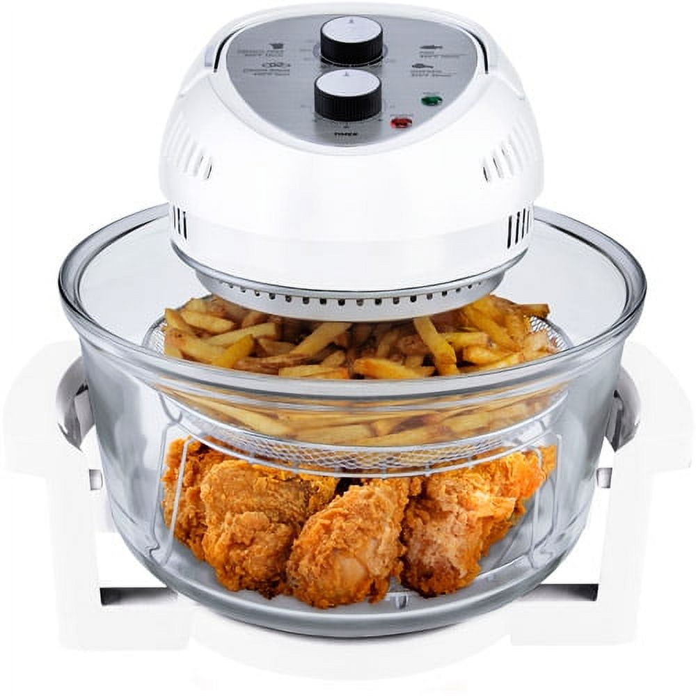 GraniteStone Air Fryer Toaster Oven Combo 16Qt Kitchen Countertop Convection Rotisserie 1300W Large Glass Bowl, White - Walmart.com