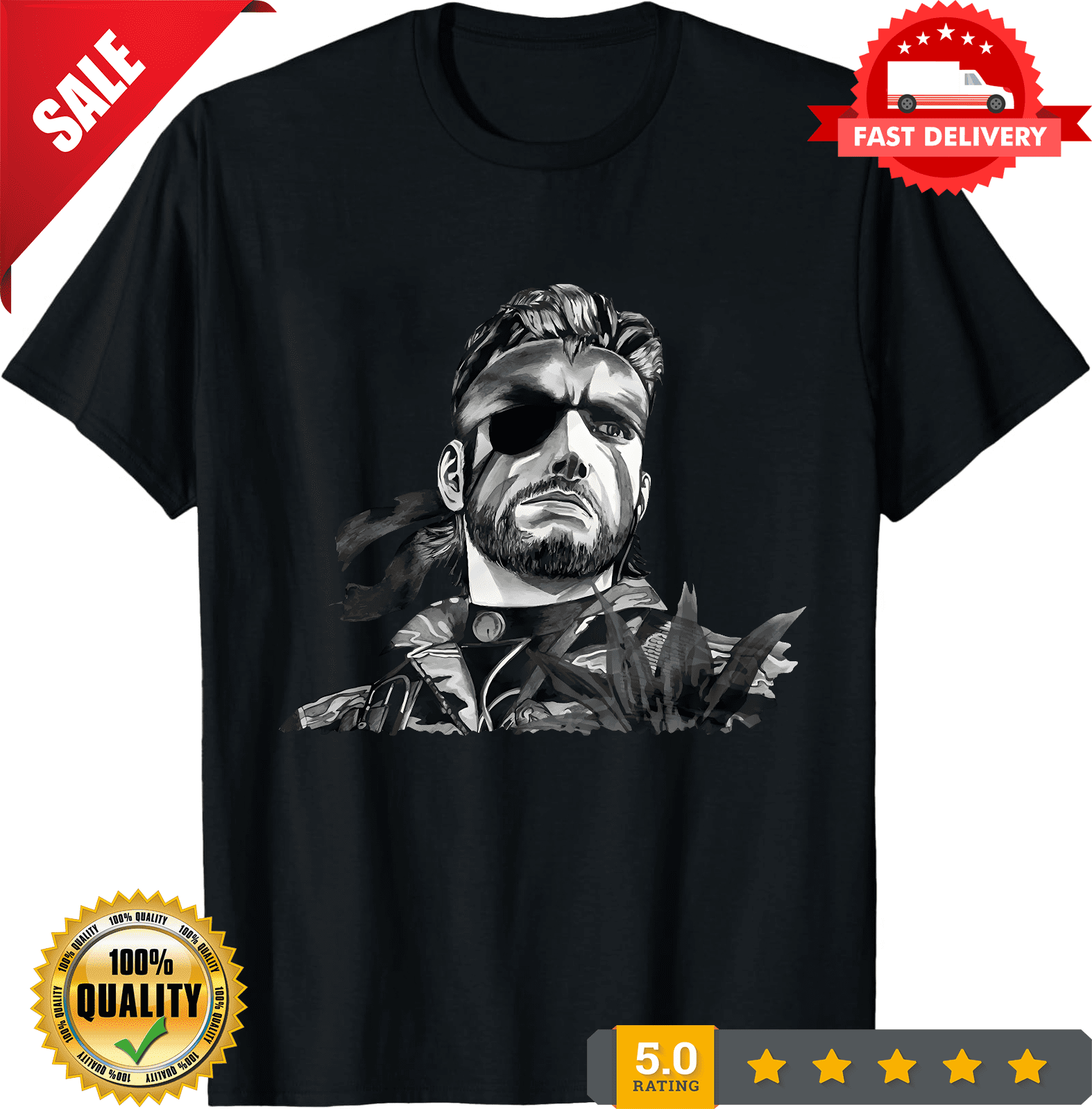 Solid Snakde Big Boss MGS3 Solid Snake Eater Premium Unisex T-shirt (vector), ULTRA ...