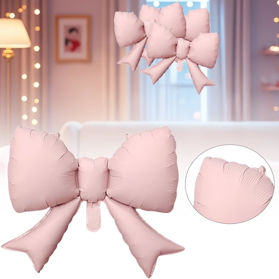 Big Bow Balloon Pink, Wedding Party Decoration, Valentine’s Day Balloon Photo Prop, Large 17*21.6in Foil Bow Balloon for Bridal Shower, Birthday, Anniversary, Engagement, Home Office Event Decor
