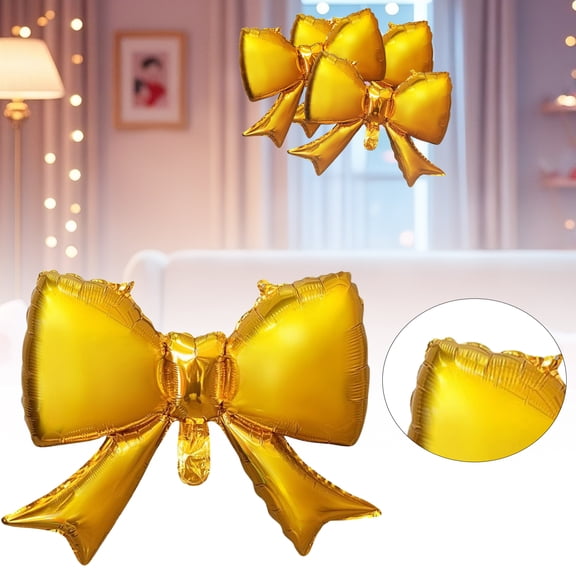 Big Bow Balloon, Wedding Decor, Holiday Photo Prop Balloon, for Homeowners Home Office School Birthday Party Bridal Shower Wedding Graduation Celebration (Gold)
