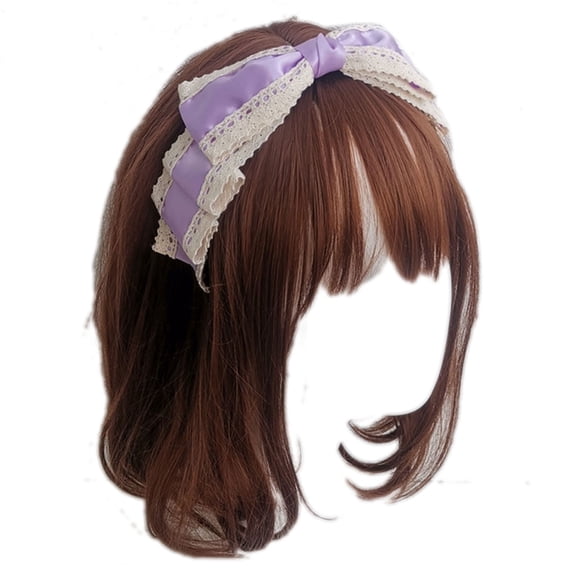 Big Bowknot Hair Hoop Vintage Lace Headband Headwear Fairy Headdress Accs Hair Hoop for Street
