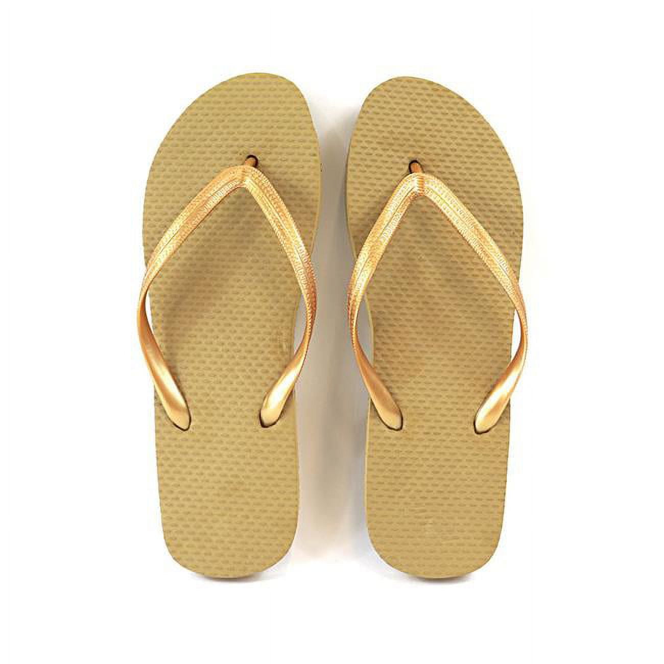 Big Box 2364258 Big Box of Womens Flip Flops Gold Small Medium Large Pack of 50