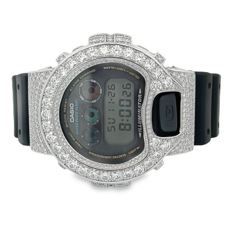 Big Boy 11.25 Carat Moissanite VVS Iced Out G Shock DW6900 Custom Watch Walmart