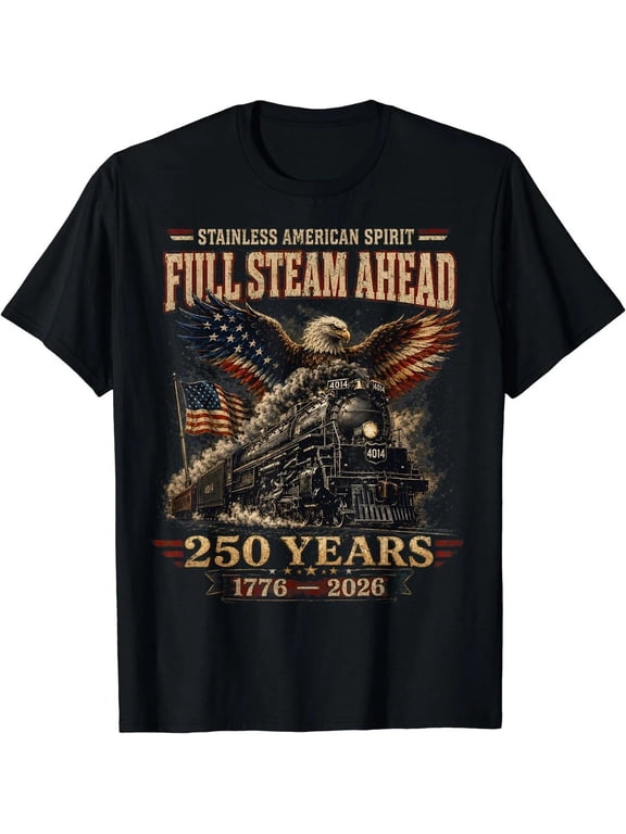 Big Boy 4014 Train USA 250th Anniversary Graphic T-Shirt